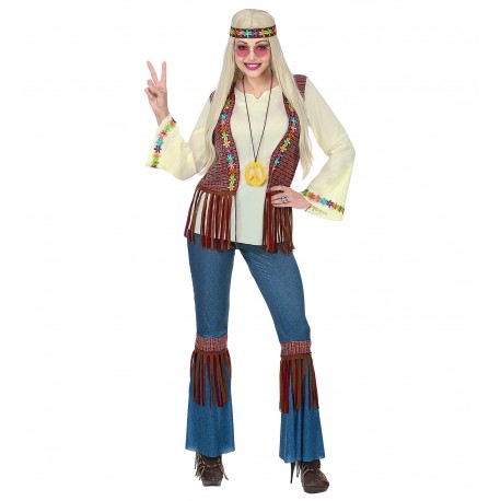 DISFRAZ HIPPIE VAQUERO CHICA