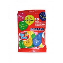 BOLSA 8 GLOBOS FELICIDADES