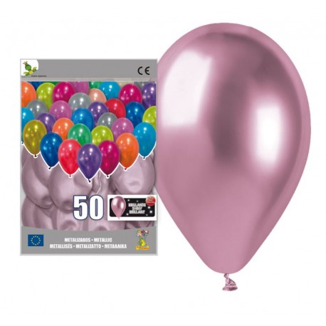 GLOBO ESPEJO PLATA ROSA