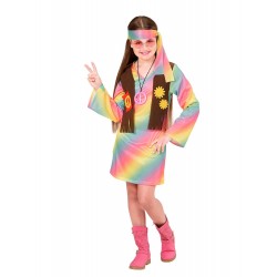 DISFRAZ DE NIÑA HIPPIE ARCOIRIS