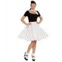 FALDA 50´S BLANCA LUNARES + PAÑUELO