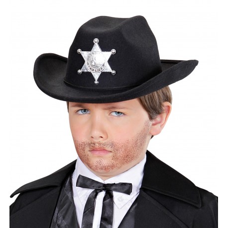 SOMBRERO INFANTIL SHERIFF NEGRO