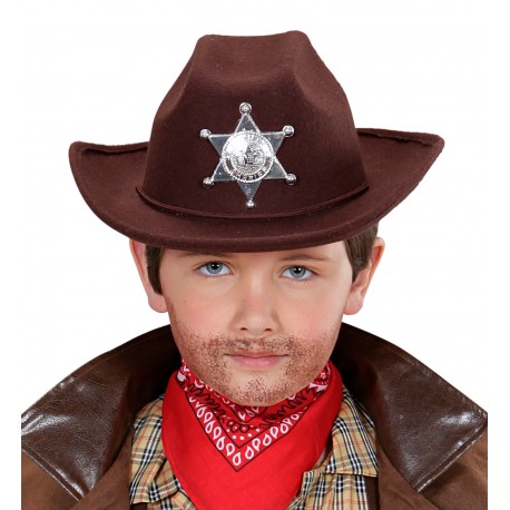 SOMBRERO INFANTIL SHERIFF MARRON