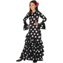 VESTIDO FLAMENCA NEGRO LUNAR BLANCO