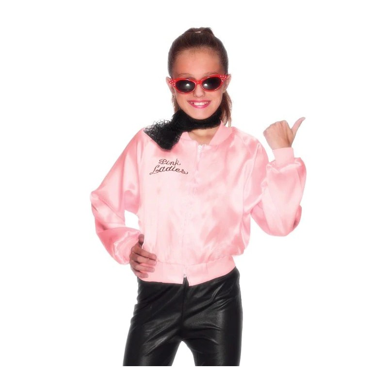 Disfraz de Niña DISFRAZZES Chaqueta Pink Ladies Grease Rosa Con Coche  (Talla: 7 a 9 años)