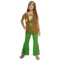 DISFRAZ DE NIÑA HIPPIE VERDE