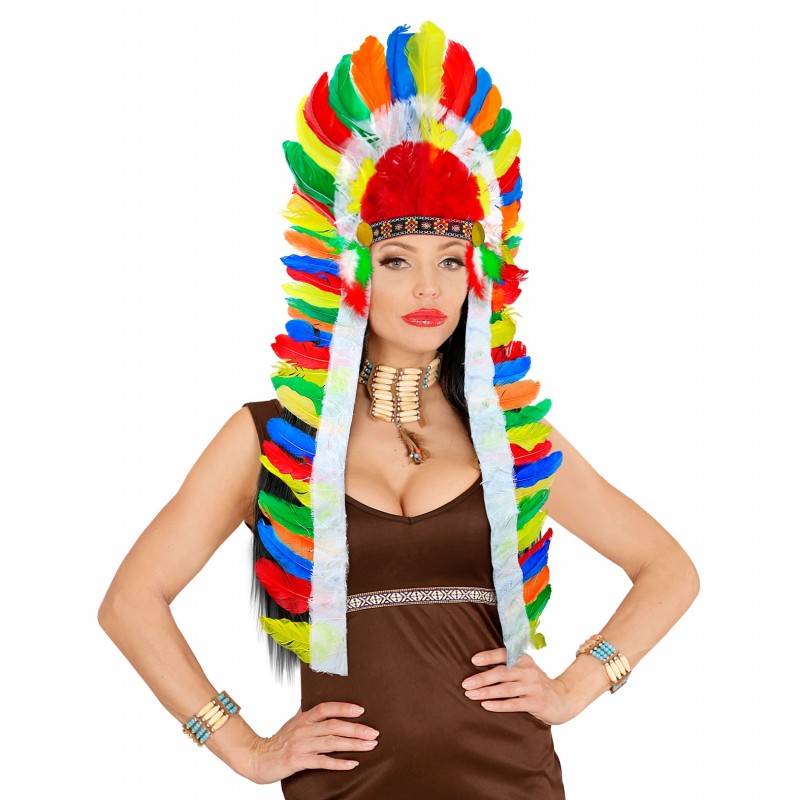 Penacho Plumas Indio 116 cm - Comprar Online {Miles de Fiestas}