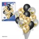 SET GLOBOS*13 CROMO PASTEL+CONFETI ORO